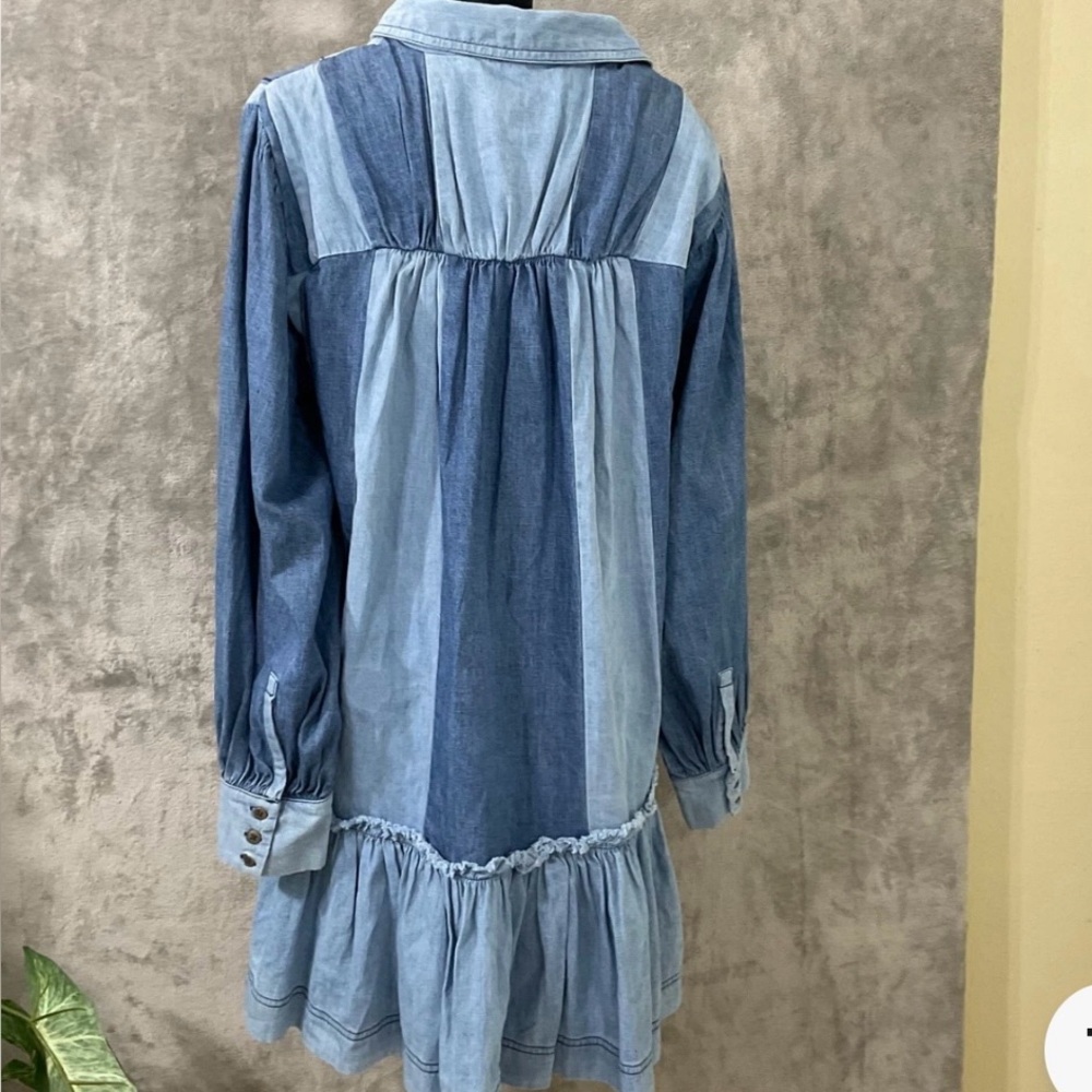 Free People Blue Long Sleeve Dress - Picture 2 of 3